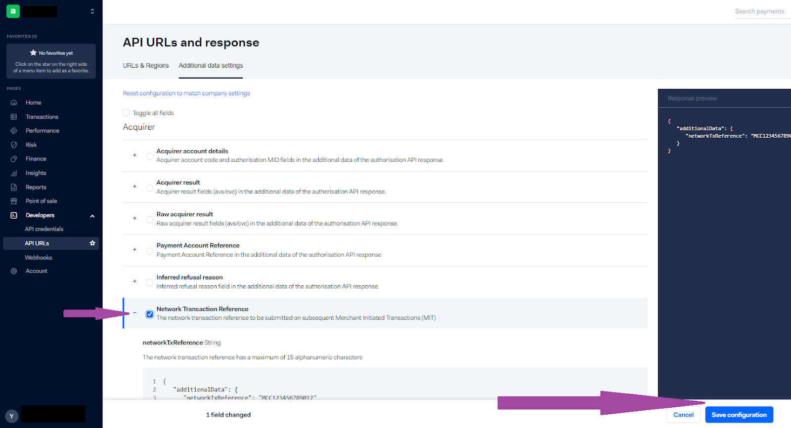 network transaction reference