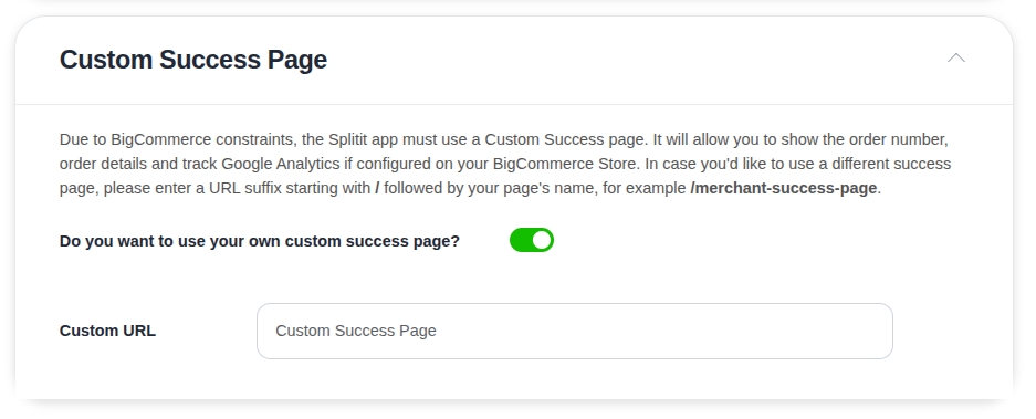 custom success page