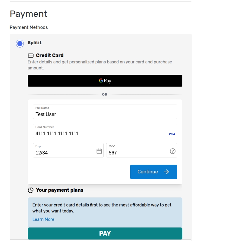 splitit checkout example
