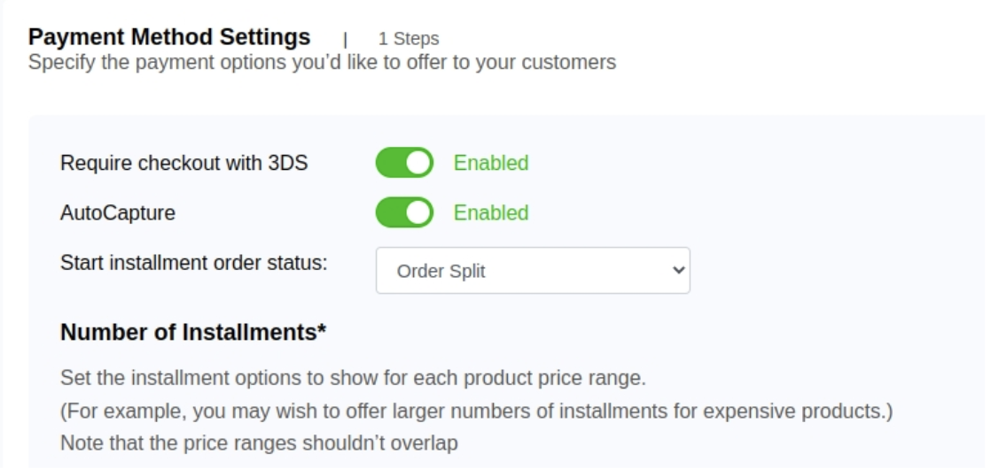 payment method settings