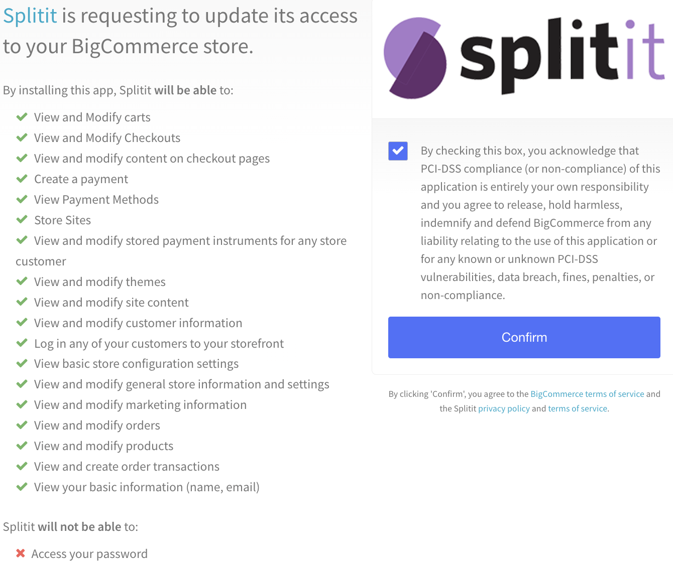 allow splitit