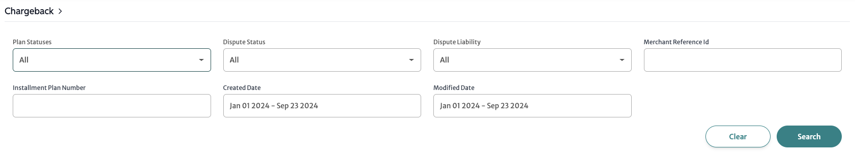 chargeback fields