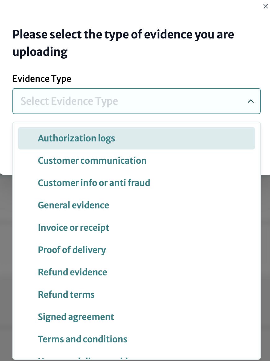 chargeback details submit