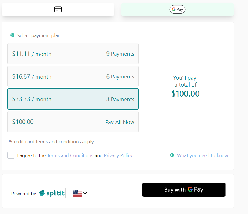 hosted form google pay