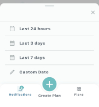 mobile notifications date filter subscreen