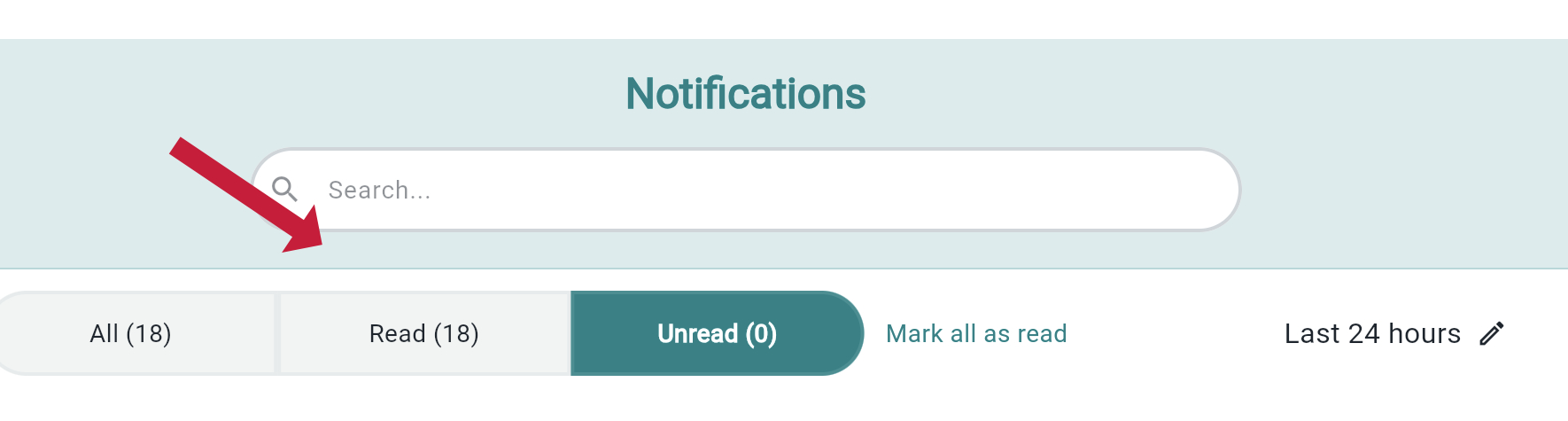 notifications filter