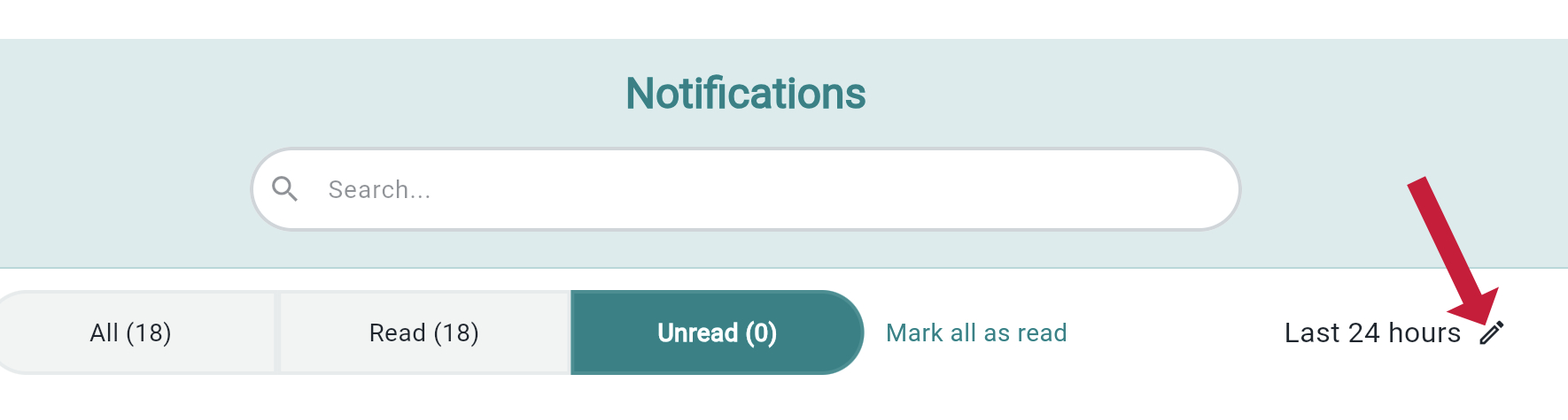 web notifications time filter
