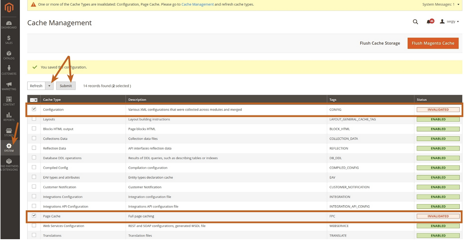 cache management