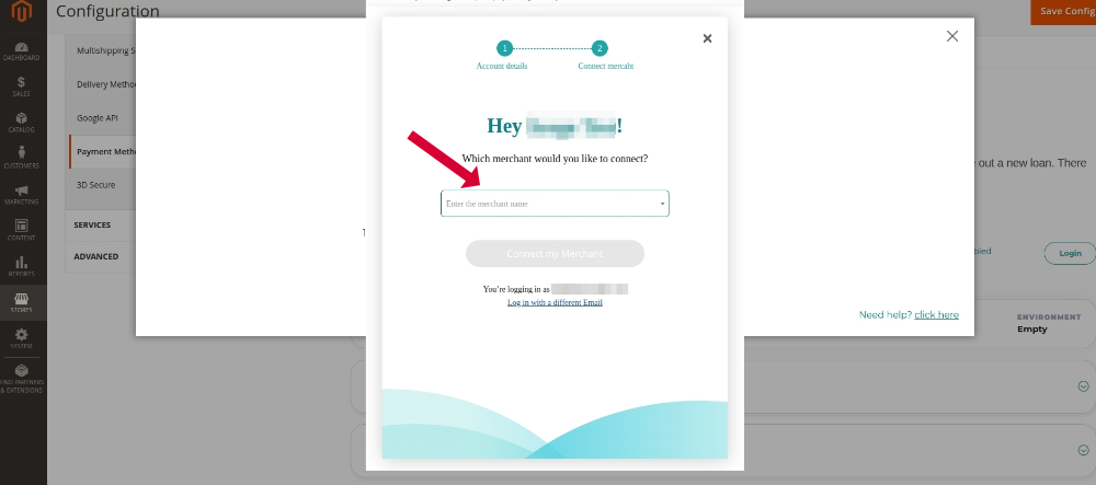 pick merchant and terminal accounts