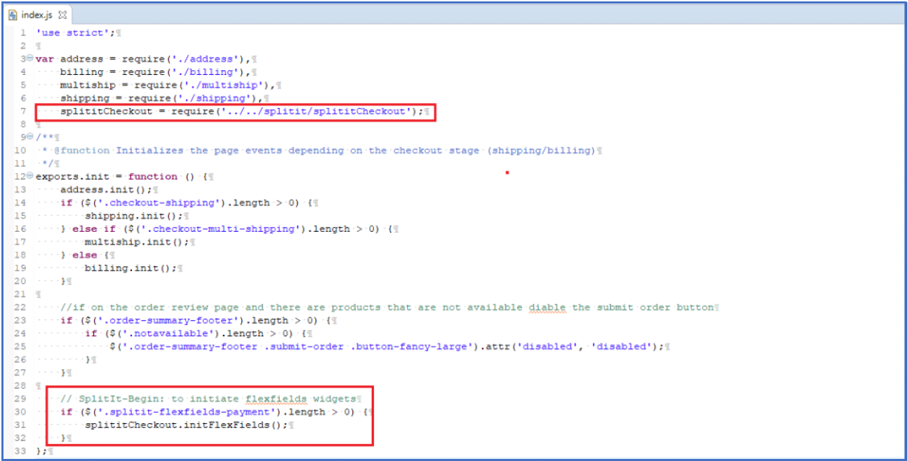 function init changes