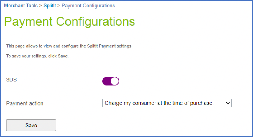 payment configurations