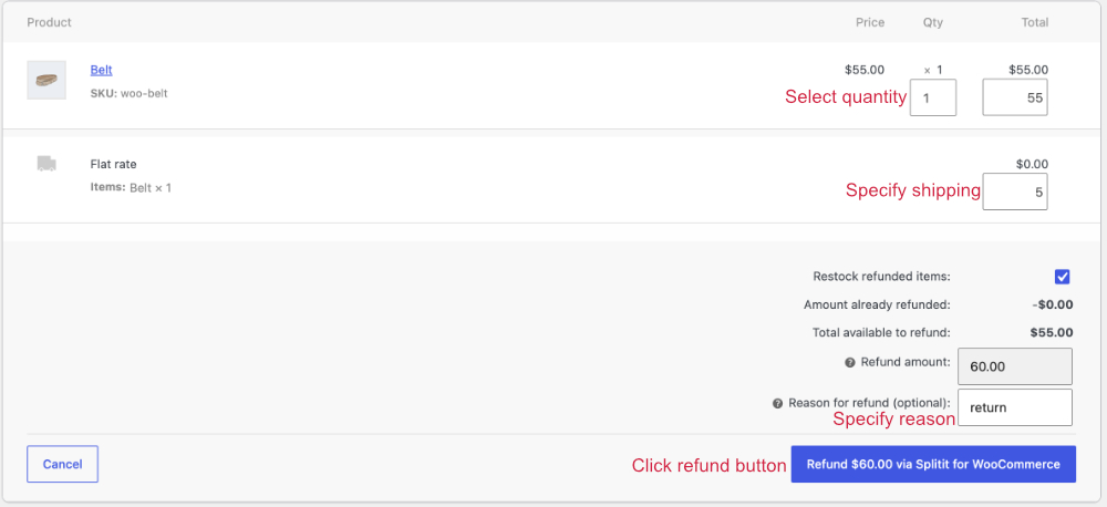 refund UI